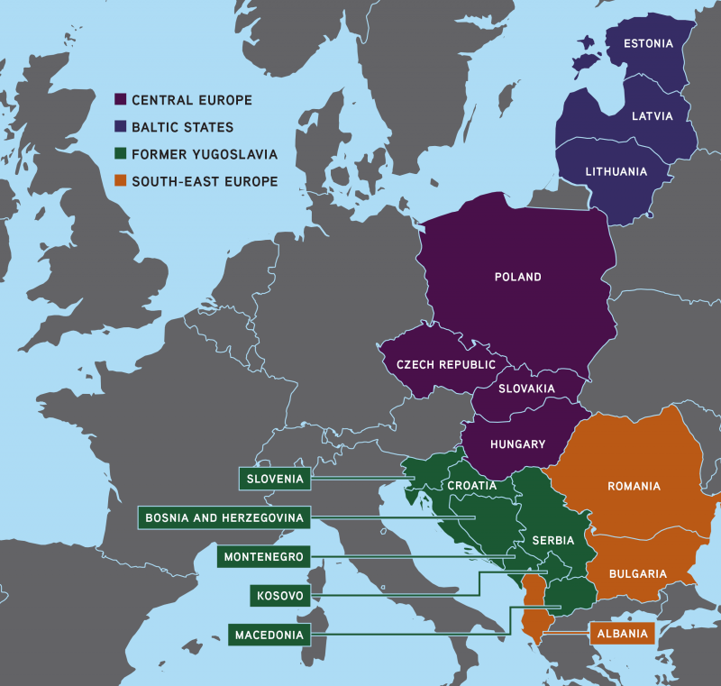 Eastern Europe Countries карта. Страны центральной и Восточной Европы. Страны Центрально Восточной Европы на карте.